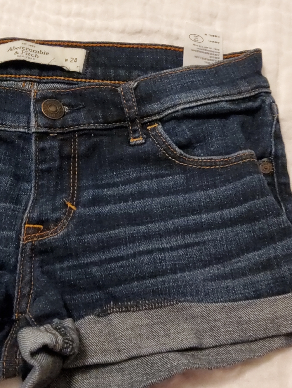 Abercrombie & Fitch Dark Blue Denim Boyfriend Shorts